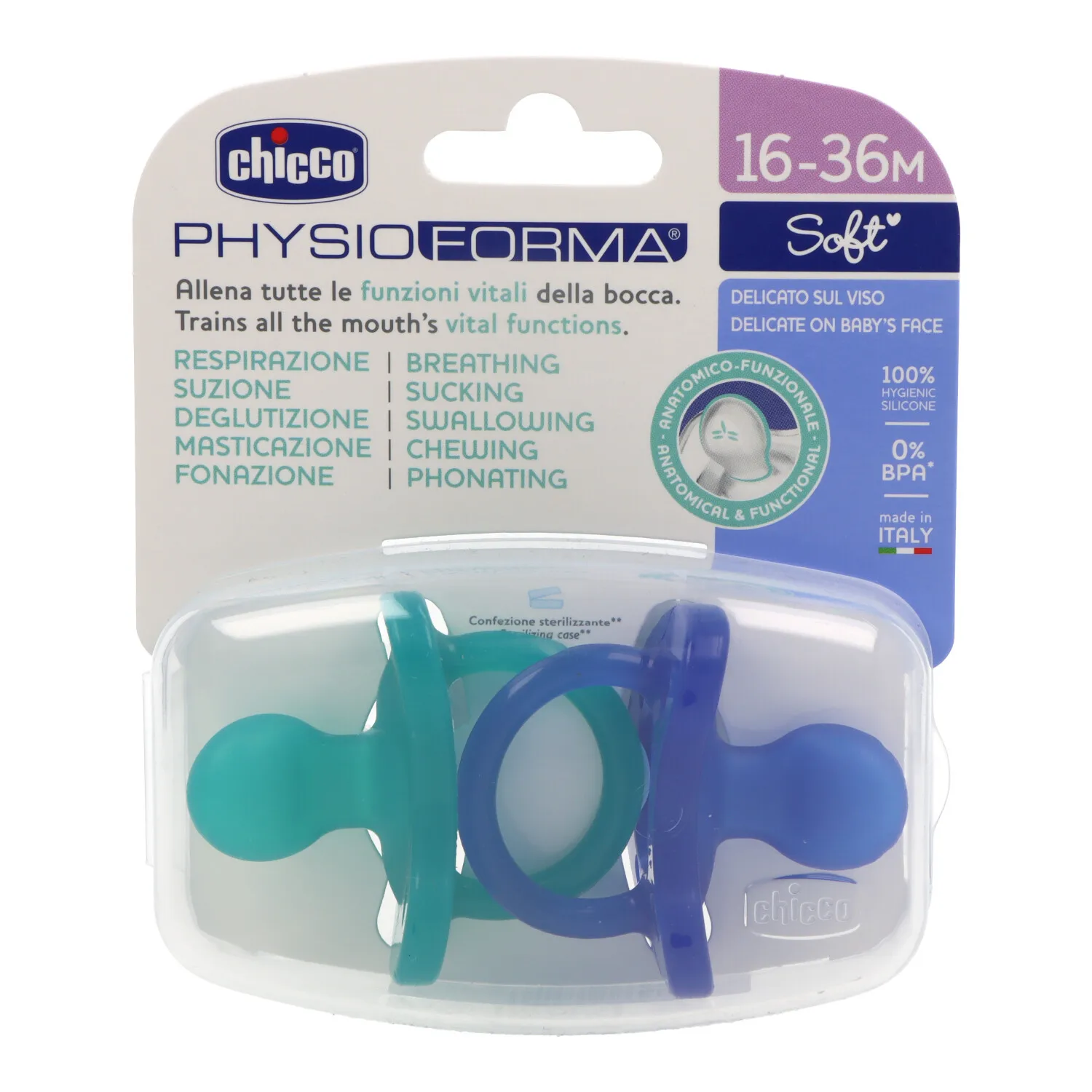 Chicco Physio Soft Chupete Todogoma Silicona 6-16m Azul