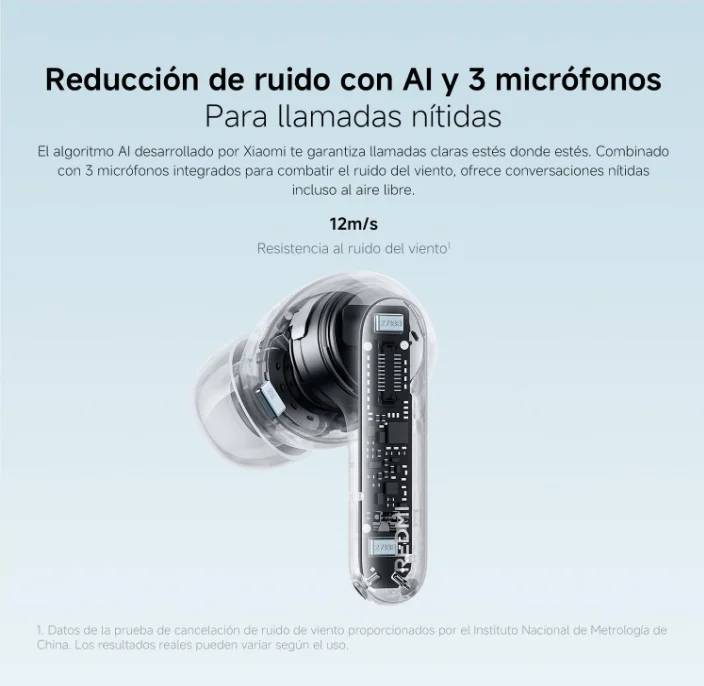 Audífonos Xiaomi Redmi Buds 8 Pro TWS, 3 Micrófonos, Cancelación Activa de Ruido AI de 55 dB, Bluetooth 5.4, 35 Horas de Batería, Audífonos Intrauditivos Mi 7