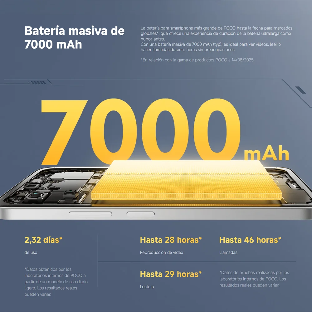 Xiaomi poco m7 mobile phone smartphone global version, 6gb+128gb/8gb+256gb, snapdragon mobile platform ®   685 4g, 7000mah battery, 6.9" 144hz fhd+ dotdisplay screen, 50mp rear camera, xiaomi hyperos 2, dolby atmos ® Ip64