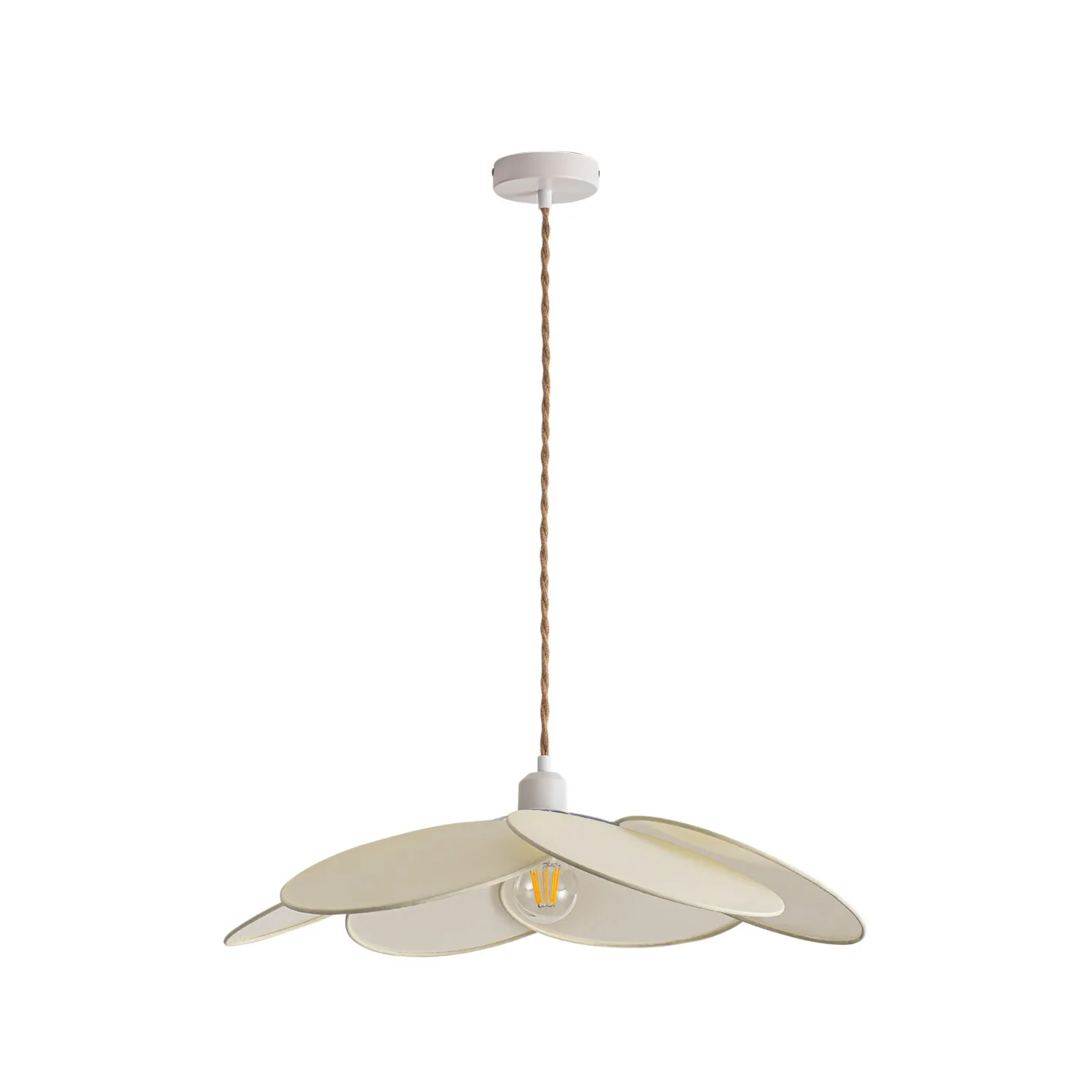 Ledkia Lámpara Colgante Tela Kabuki de Diseño Elegante y Moderno