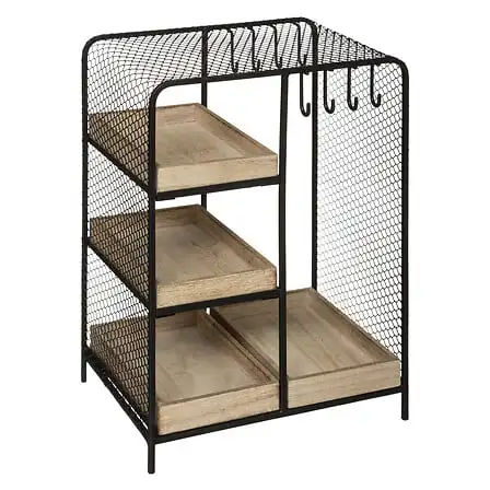 "Joyero ""Arty"" - metal y madera - negro - 20x28 cm