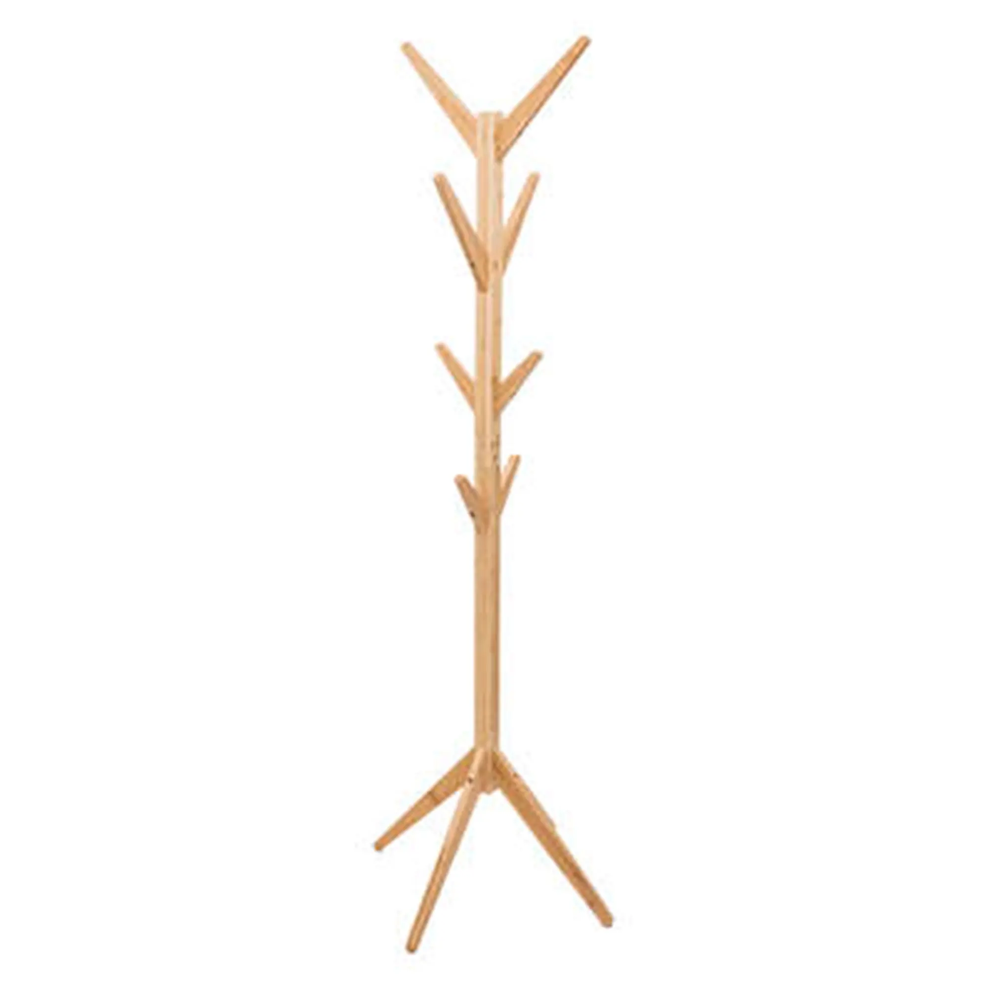 Perchero árbol en madera de bambú con 8 varillas