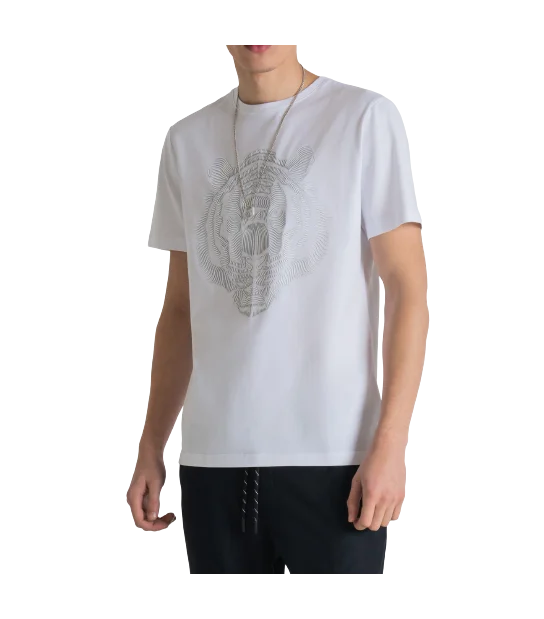 Antony Morato T-shirt Morato MMKS02119/ FA100227 1000-man-round neck-tiger print