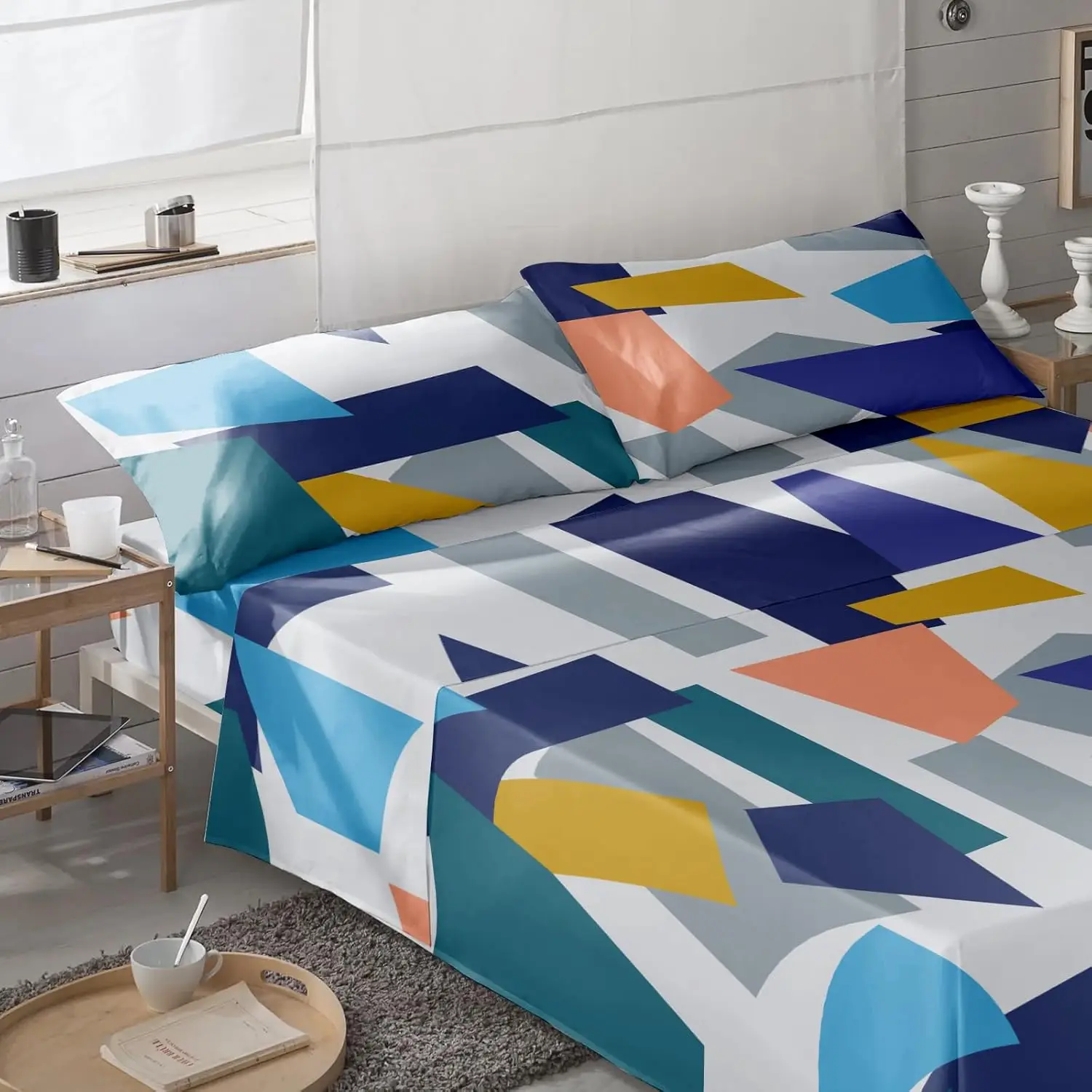 Juego de Sábanas Estampadas Cómodas – Transpirable Tejido Microfibra para Cama 90cm-180cm- Incluye sábana bajera, sábana encimera y funda de almohada