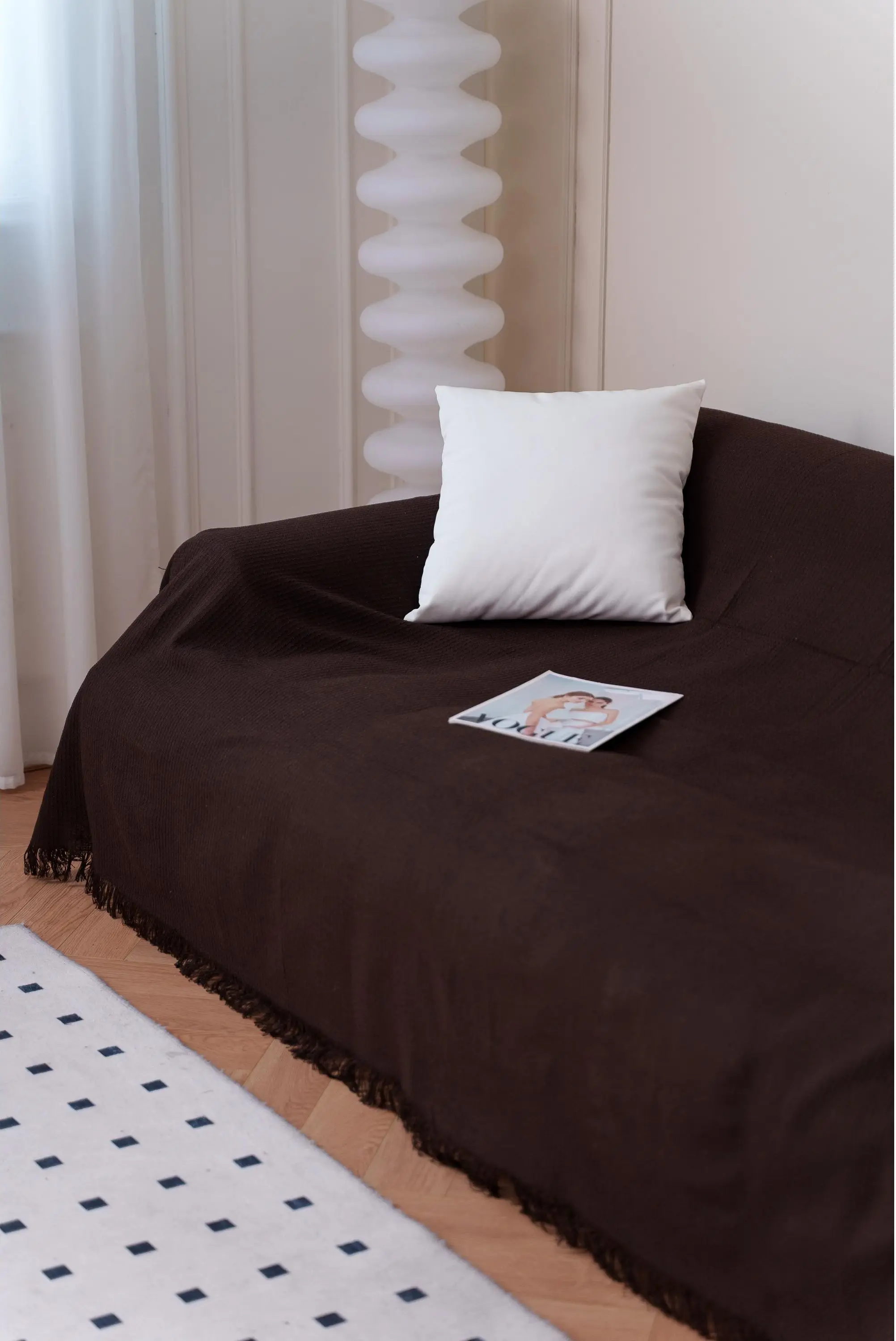 NEW & Almeritex 2000 Colcha Multiusos Sofa, Manta Foulard, Plaid para Cama, Cubresofa Cubrecama Marron