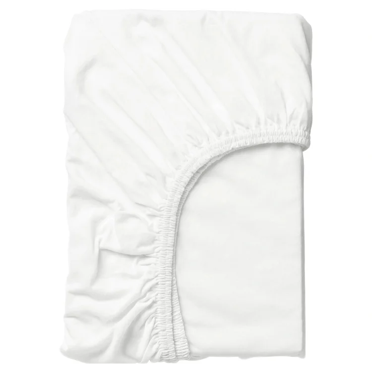 White crib sheet 100% cotton. 60x120 cm. Soft, comfortable, adjustable. Nursery, school, bedroom. Mattress