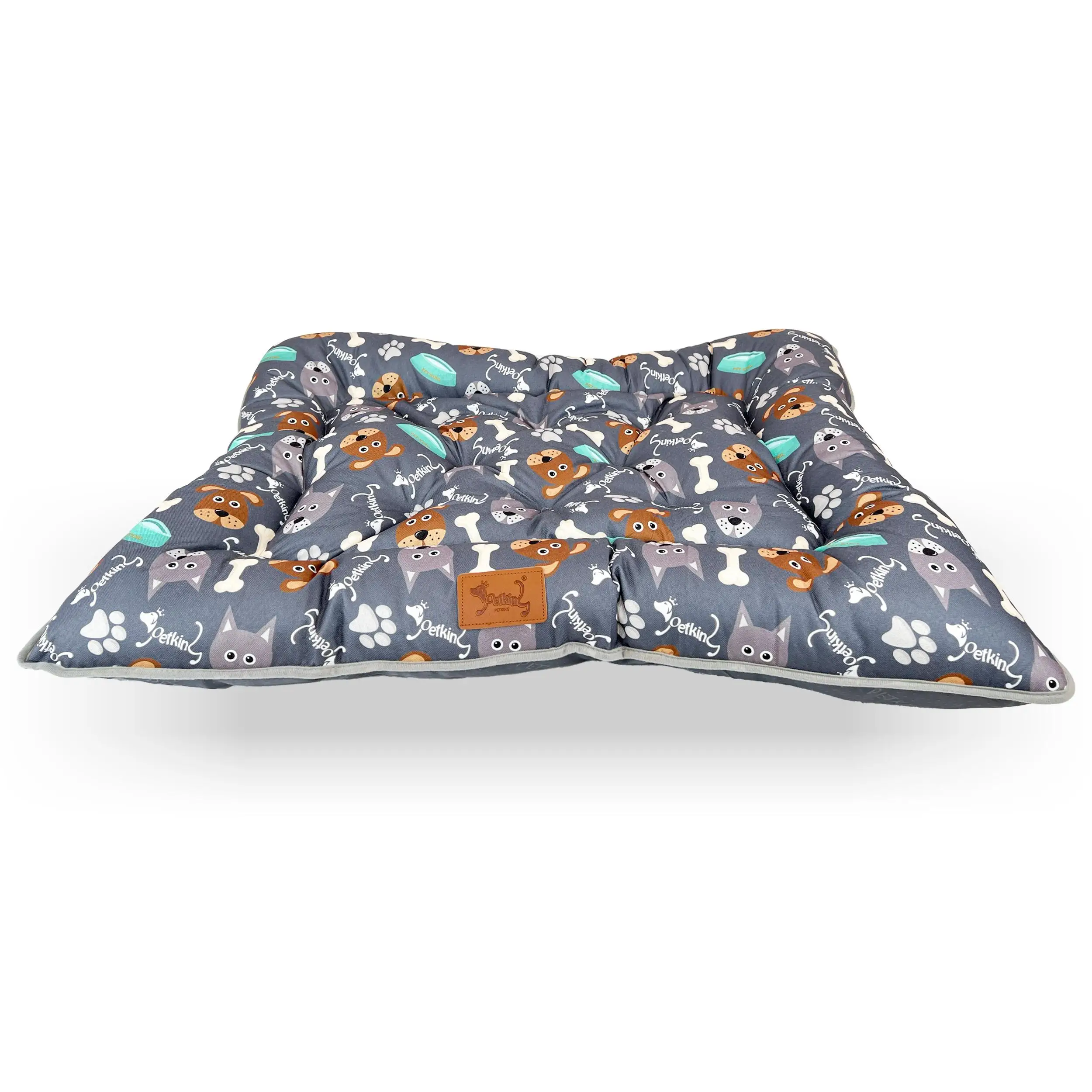 Meishida Colchoneta Perro Estampada Antideslizante con Relleno de Fibra Hueca, Color aleatorio