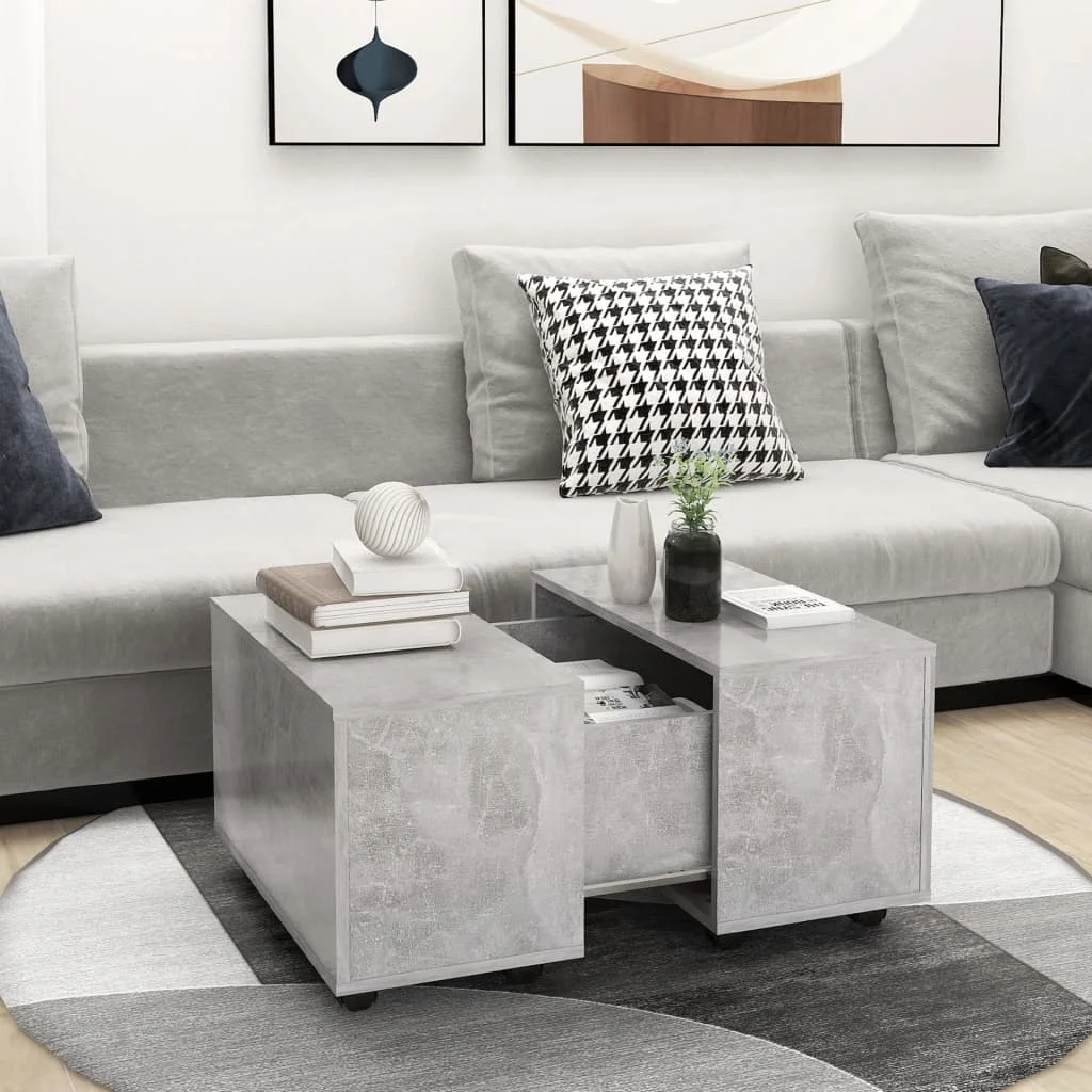 Vidaxl Gris Mesa De Centro Hormigón Aglomerado 60X60x38cm - Imagen 2