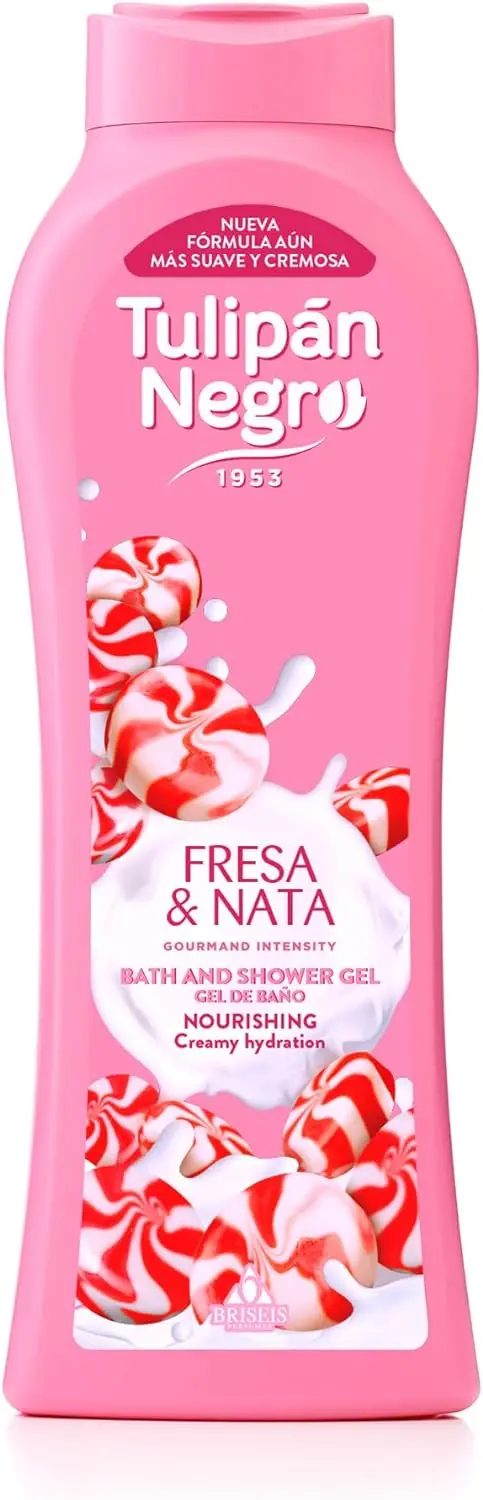 Black Tulip bath Gel strawberry and cream bottle 650 ml - 6 pieces