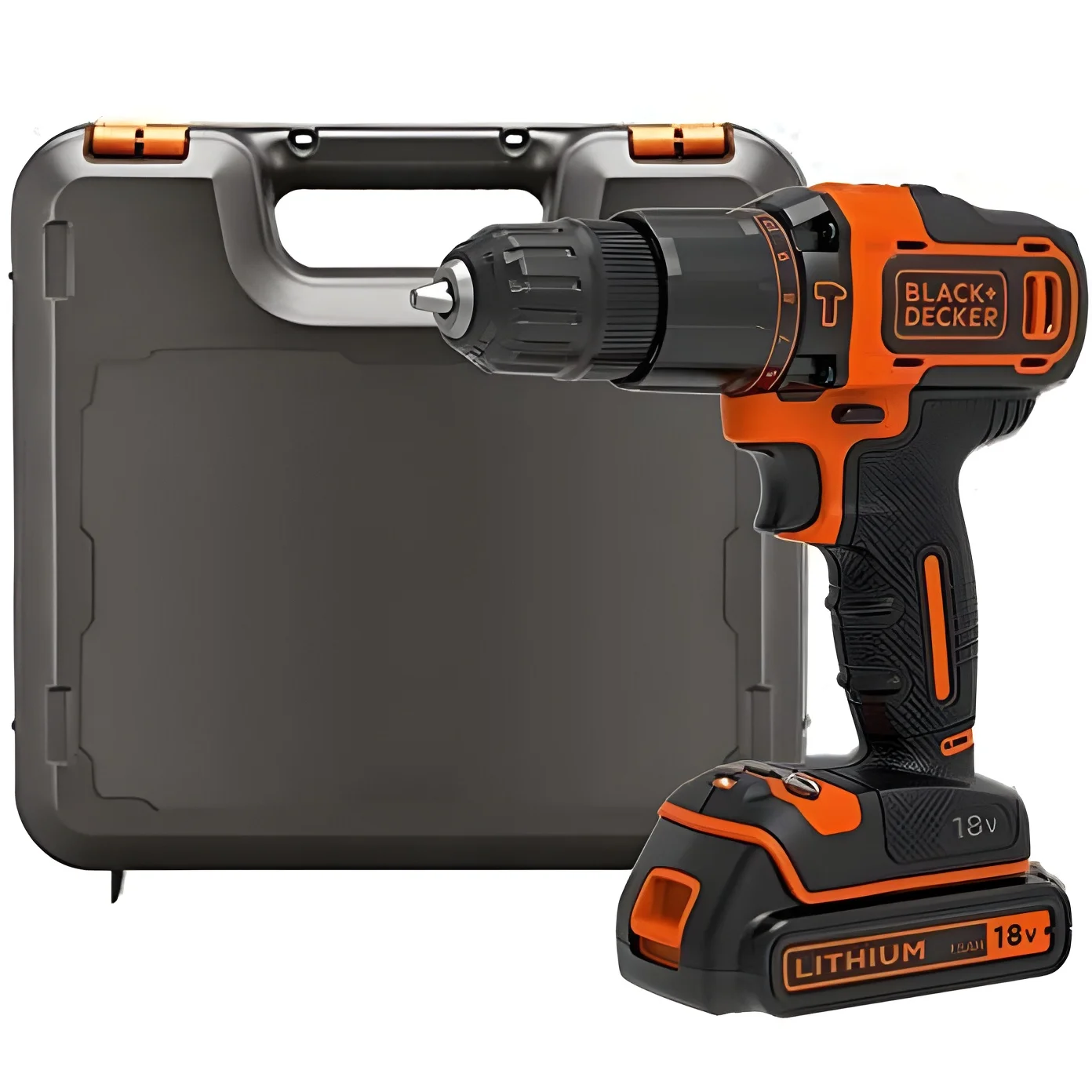 Taladro Percutor Black & Decker BDCHD18K 18V 2 Velocidades - Batería de Litio 1.5Ah - Maletín