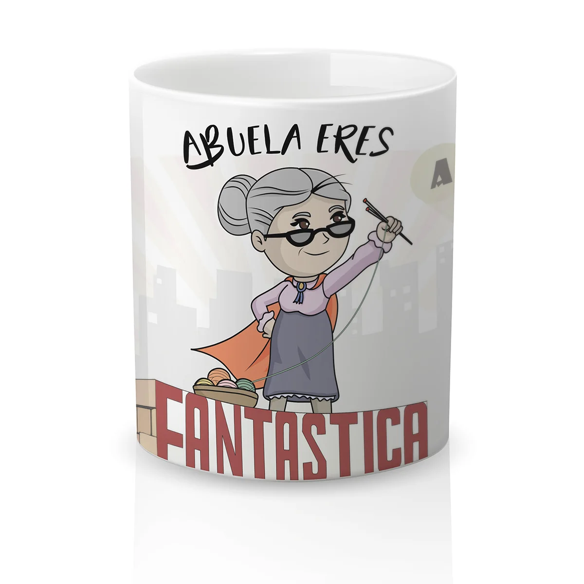 Taza cerámica Regalo Original Amor y Amistad. Resistente 100% al microondas y lavavajillas. Taza con Frase Abuela eres fantástica