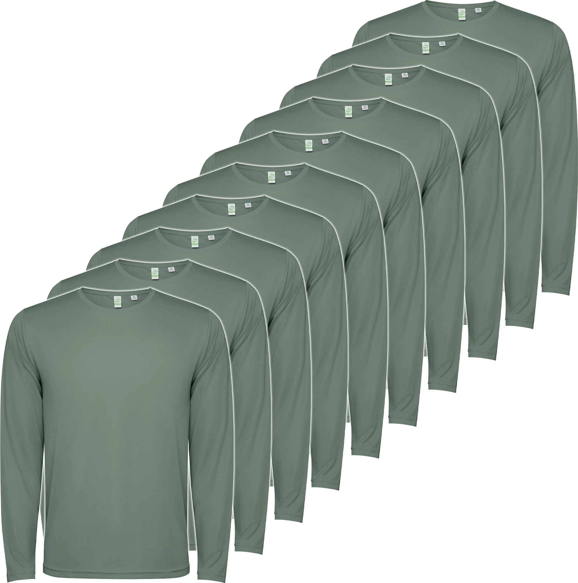 PACK 10 | Camiseta Técnica Manga Larga | Poliéster | Transpirable | Roly