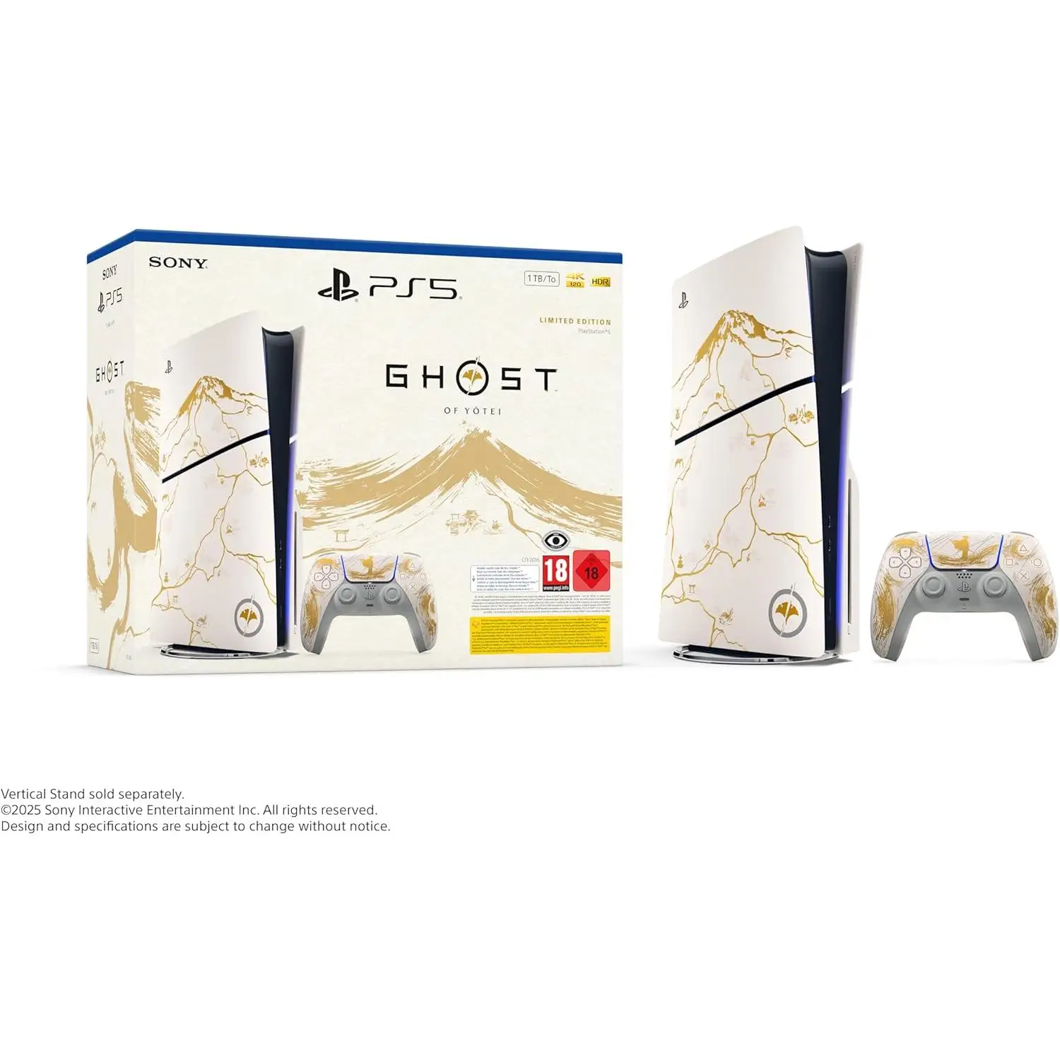 PS5 Console with Ghost of Yotei Limited Gold Edition - New Sealed, featuring exclusive gold design, ultra-fast SSD for instant load times, and immersive 3D audio for an exceptional gaming experience. #1