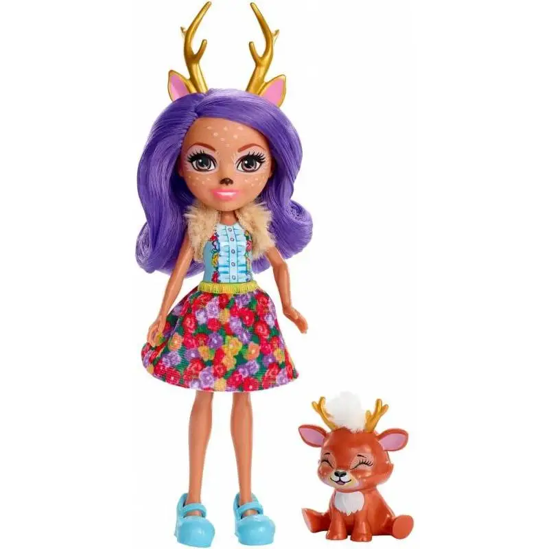 Mattel Enchantimals doll Danessa Dean and Sprint with floral and fur details