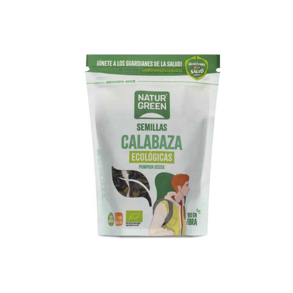 Semilla de Calabaza Bio  Pack de 2x  225g  Fuente natural de proteínas  Magnesio  Ácidos grasos saludables  Semillas  Ecológico  NATURGREEN
