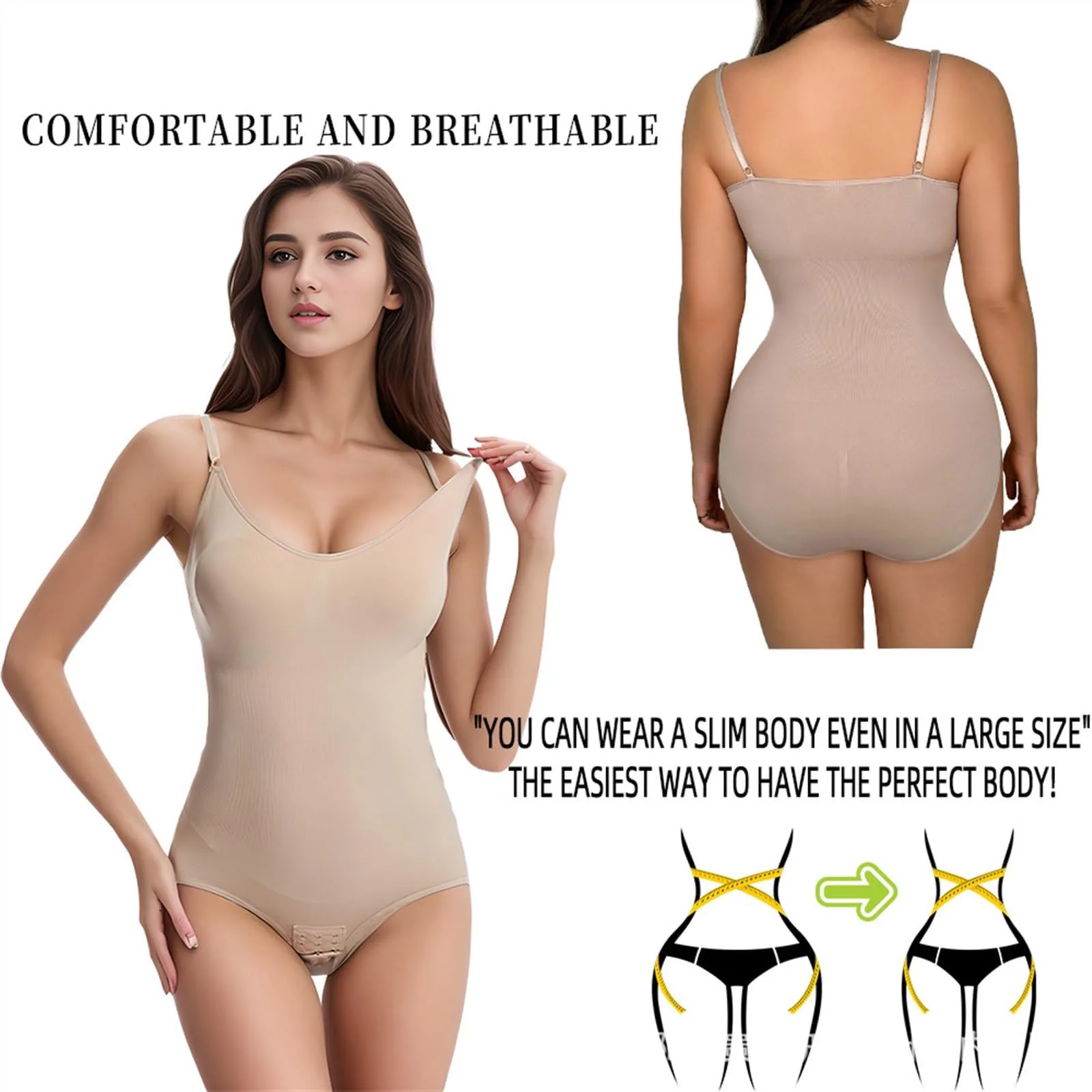 Women's Shaping Bodysuit Bodysuit Abdominal Reducer Control and Modeling Invisible Line Postpartum Shapewear, M-L and Xl-Xxl Universal Size