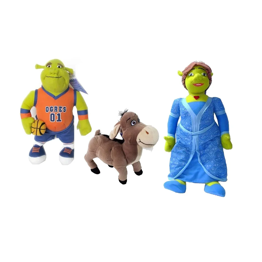 Shrek plush, donkey plush, fiona plush