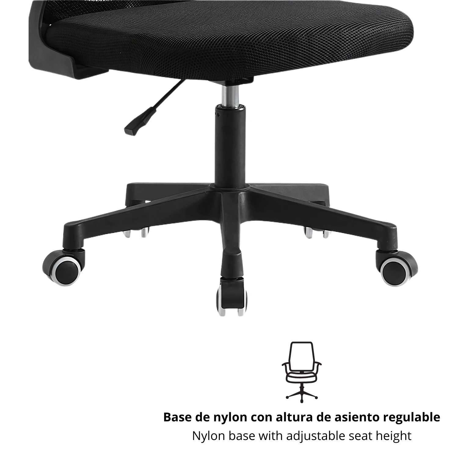 LUTODY - Office desk chair with adjustable headrest, gaming, breathable mesh net backrest, lumbar support, ergonomic with nylon lining, folding armrest, 360o rotating wheel, pp leg, desk, for work center office