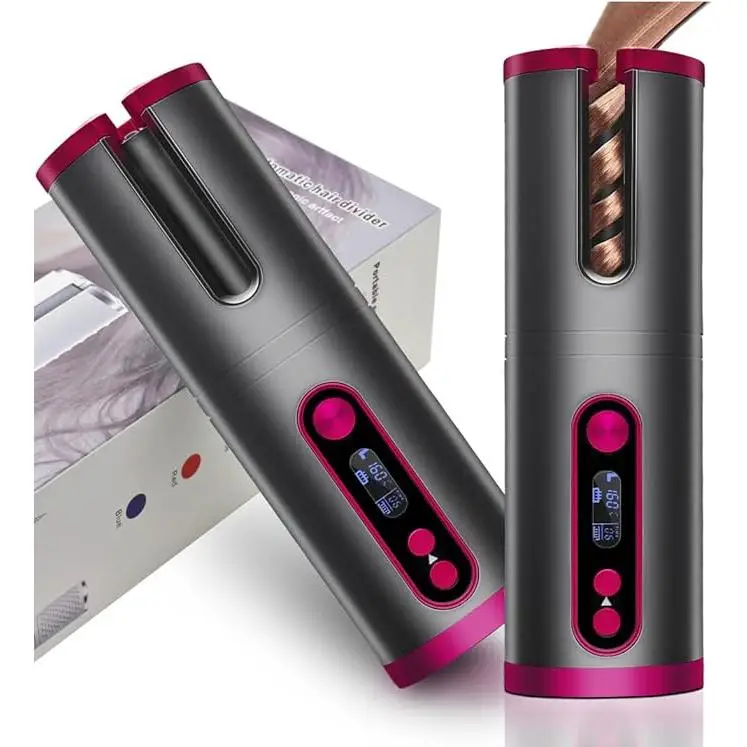 Portable Rechargeable curler ceramic curler with LCD display automatic curler for home salon