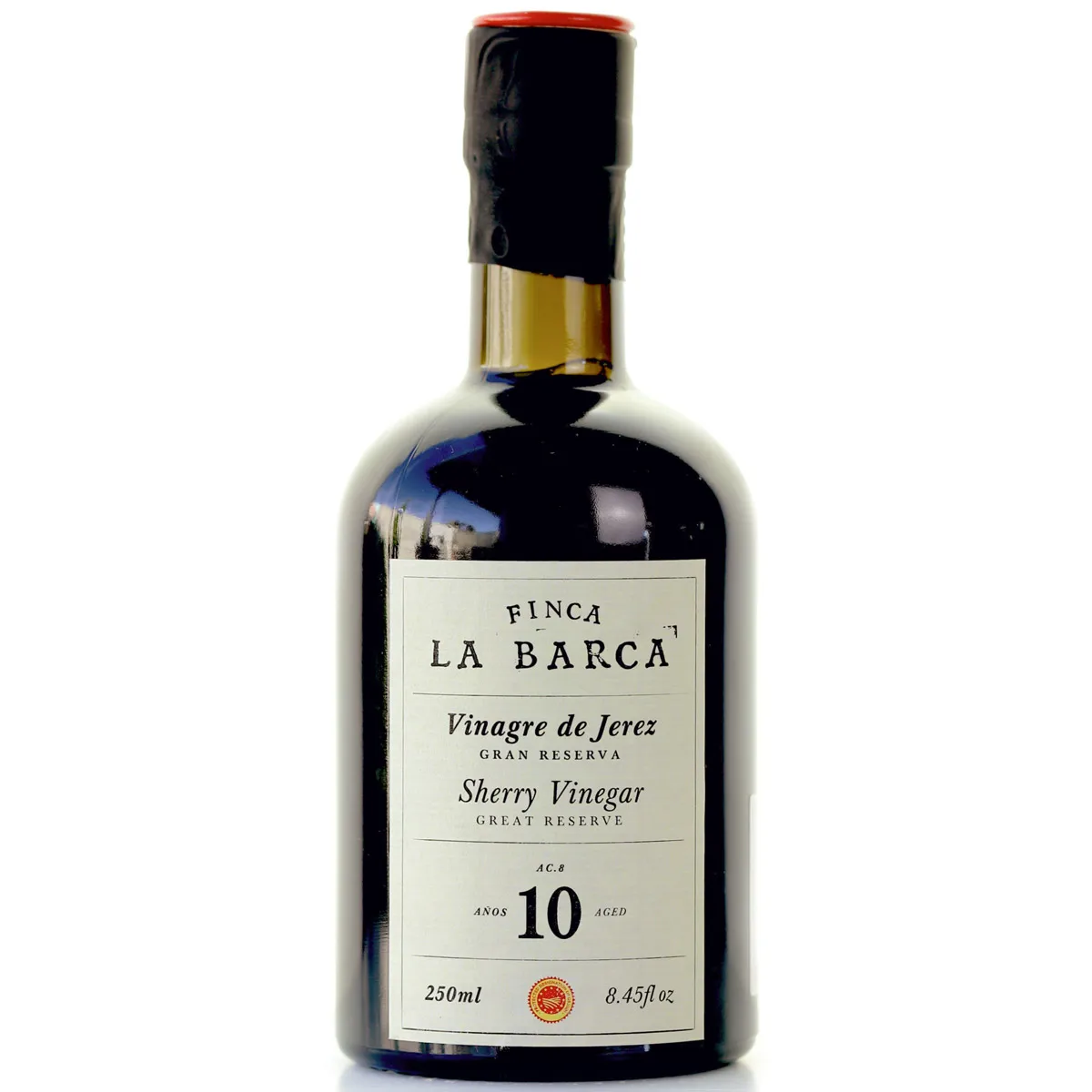 Finca la Barca - Vinagre de Jerez 'Gran Reserva' DOP (Botella 250 ml) - 10 Años de Reserva - Denominación de Origen Protegida (DOP)