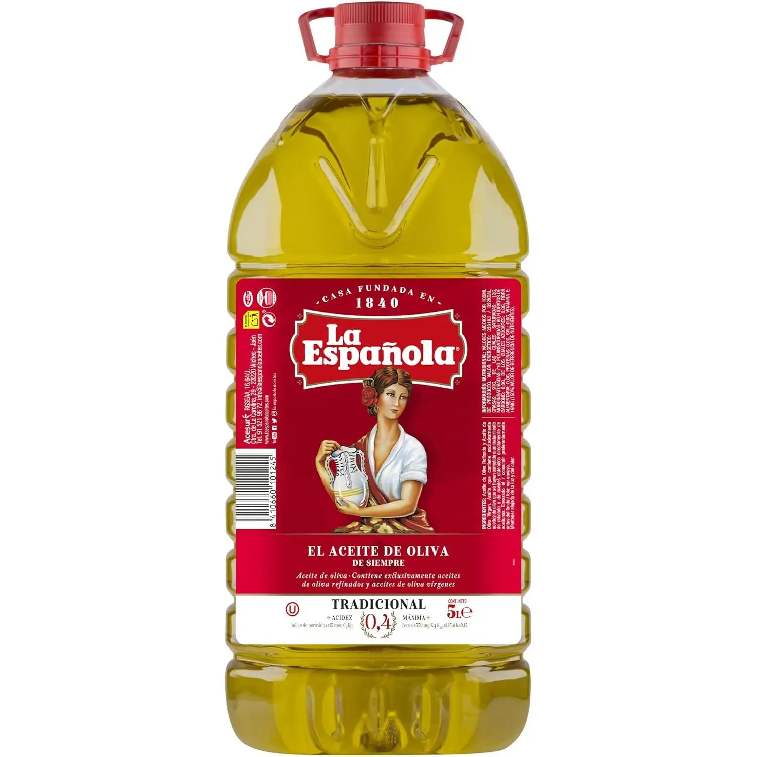 LA ESPAÑOLA Aceite de oliva suave garrafa 0.4 de 5 l.