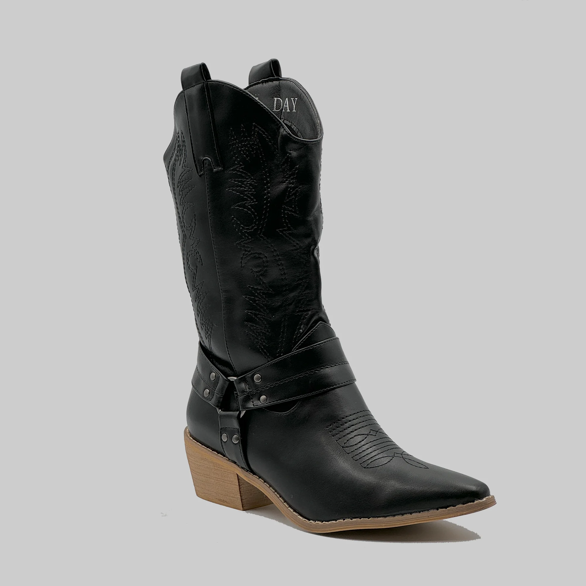 JZ Hermanos Botín estilo cowboy con diseños laterales para mujer