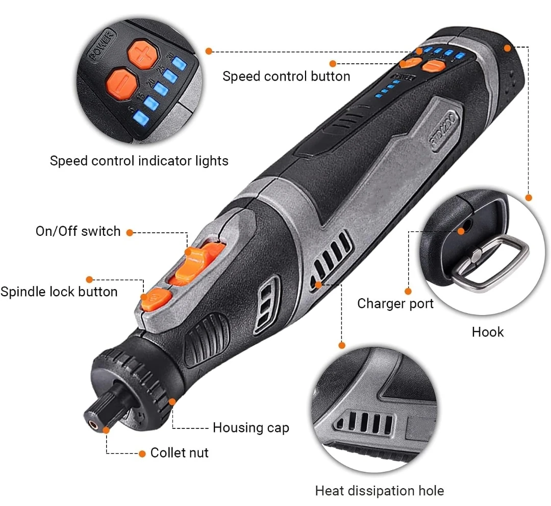 Tacklife wireless rotary tool 8v - rtd02dc