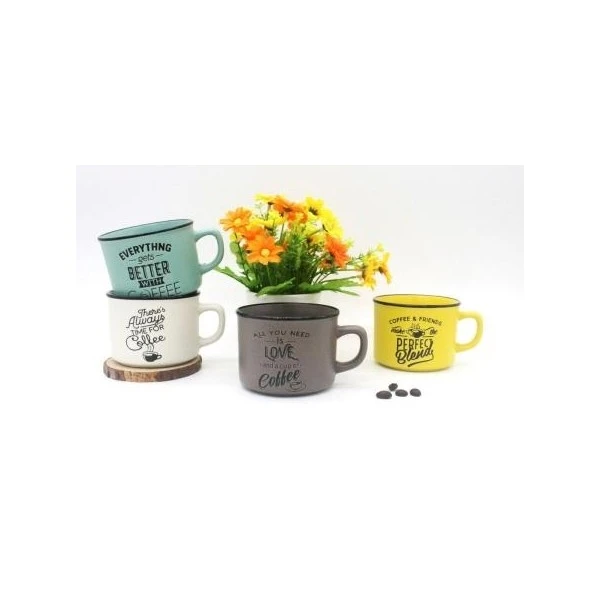 Lote 12 Tazas Time For Coffee en Caja Cartón Kraft Individual - Tazas para Bodas Regalos Mujeres Detalles para Bodas, Comuniones Navidades