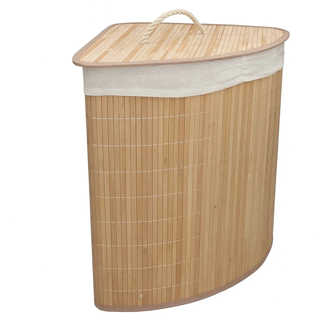 Cesta de Bambú Plegable con Tapa y Asas para Lavandería de Gran Capacidad. (50x35x35 cm)