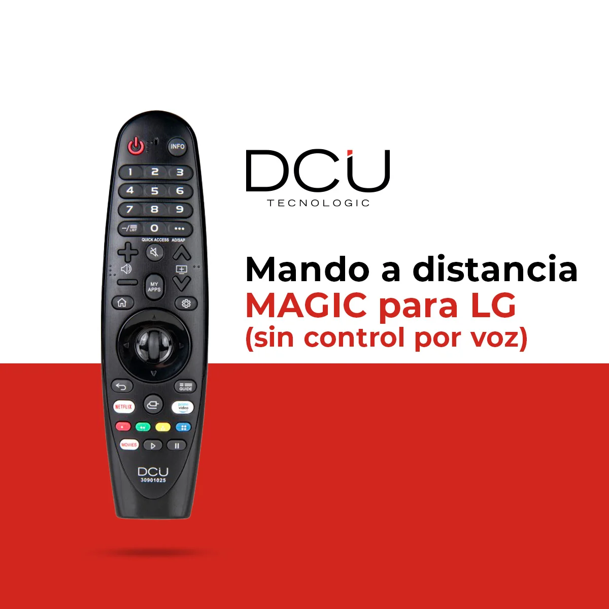 DCU TECNOLOGIC-Universal remote control for TV LG-button for Netflix and Amazon Prime Video-distance: 8 meters