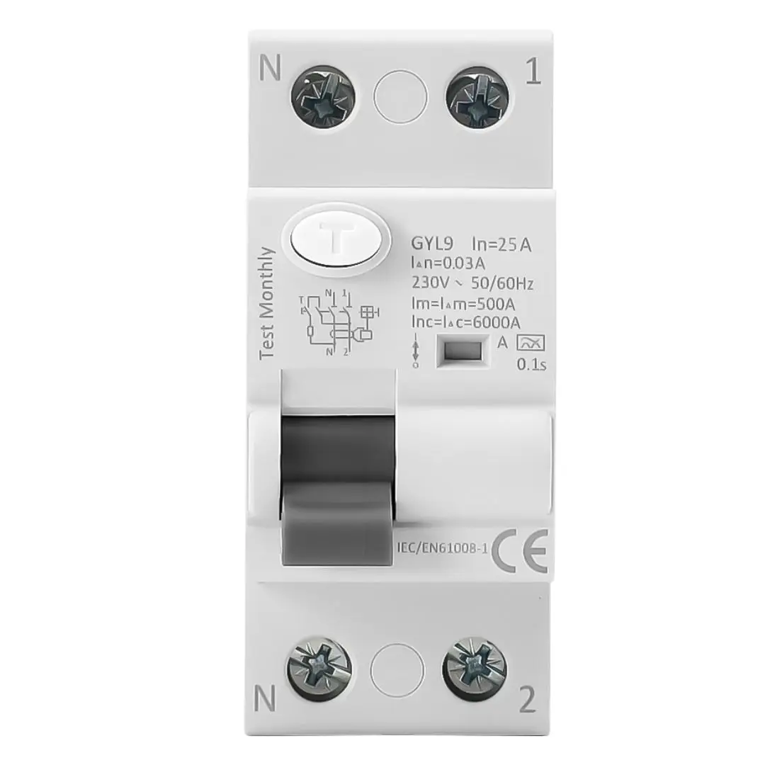 Superimmunized differential 25a 30ma 2p and 6ka. Class a si. Super immunized rccb differential switch. Single phase circuit breaker #6