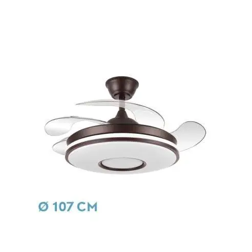 Dc fan dani 59w 6980lm brown 4 blades desp.107d 3000-4000-6000k remote, intensity reg., memory and timer