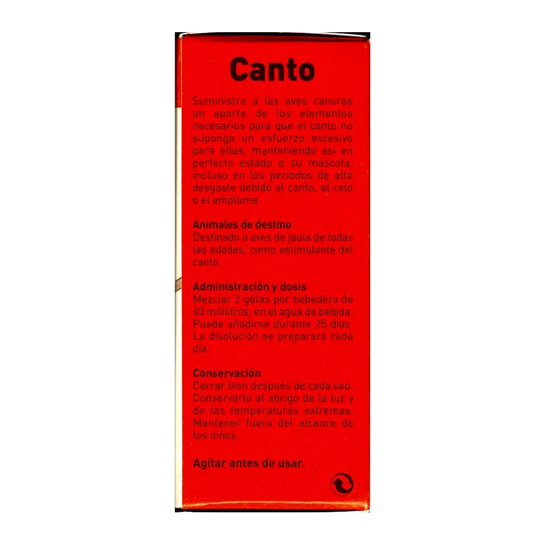 Pethatura canto 25ml-complementary food for birds with methionine stimulating the song of cage birds such as canaries, goldfinches...