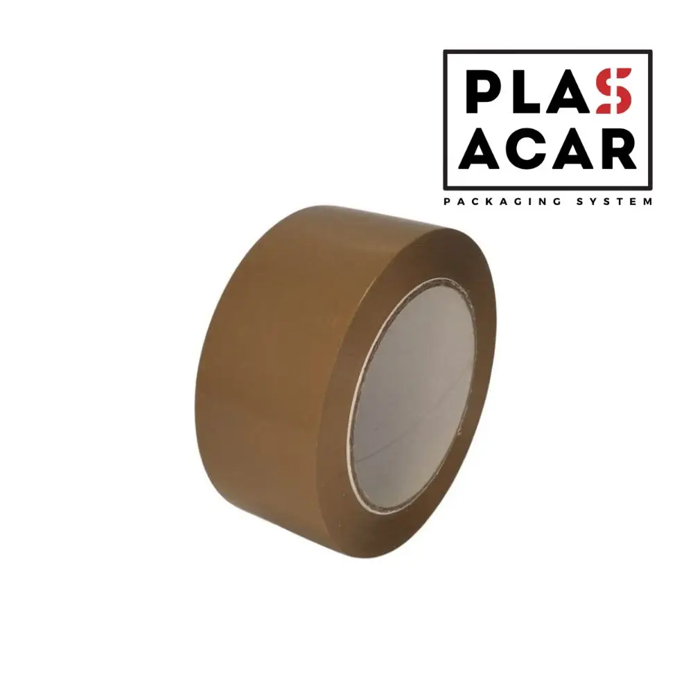 Plasacar S.L. Brown Acrylic PP Adhesive Tape 48 mm x 126 m (Pack of 36 units), high adhesion, noise-free application, durable for paper, resistant to heat and temperature changes, perfect for long-term use.