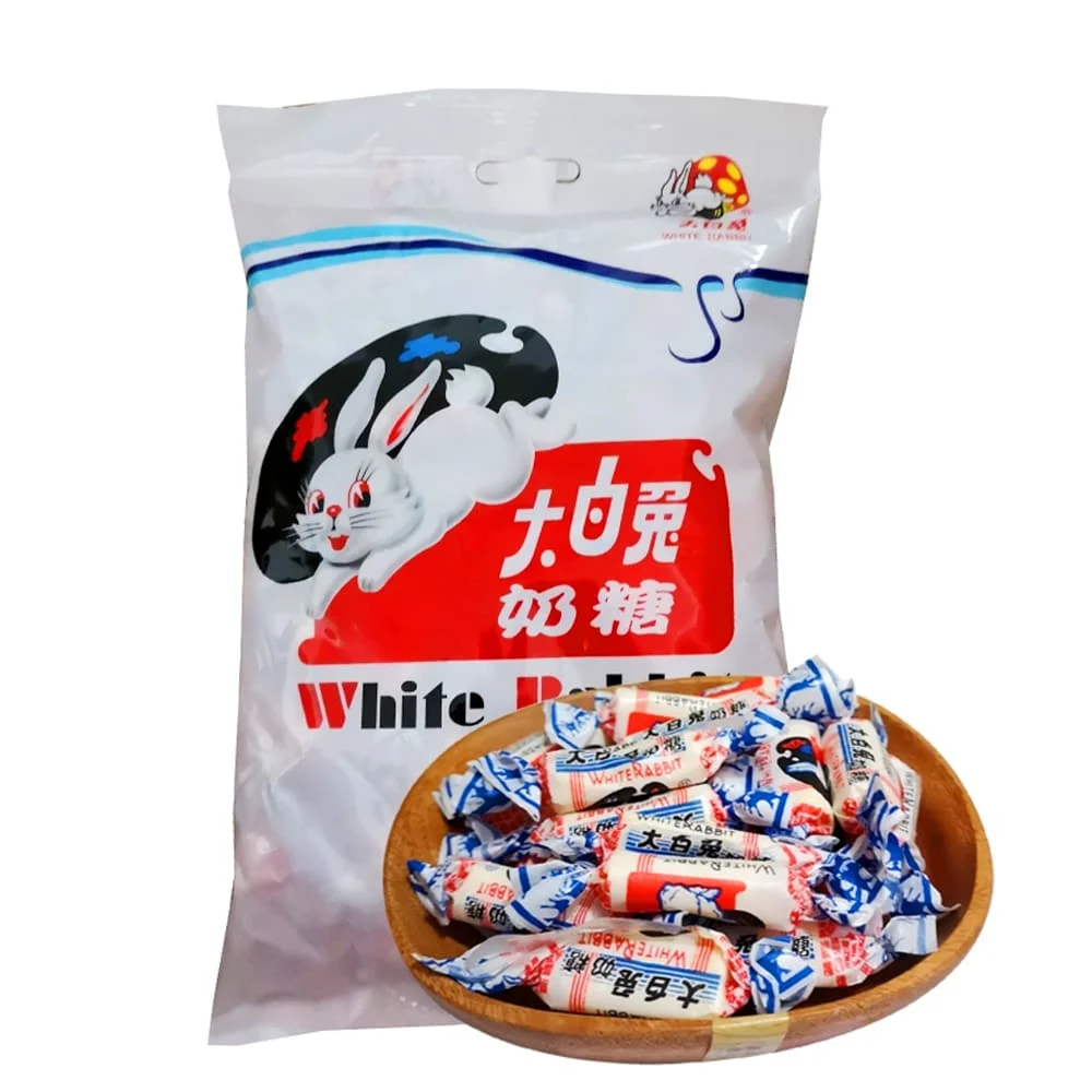 Caramelos de Leche White Rabbit 108g - Sabor a Judía Roja - 114g - Dulces en Lollipop & Hard Candy - Comestibles