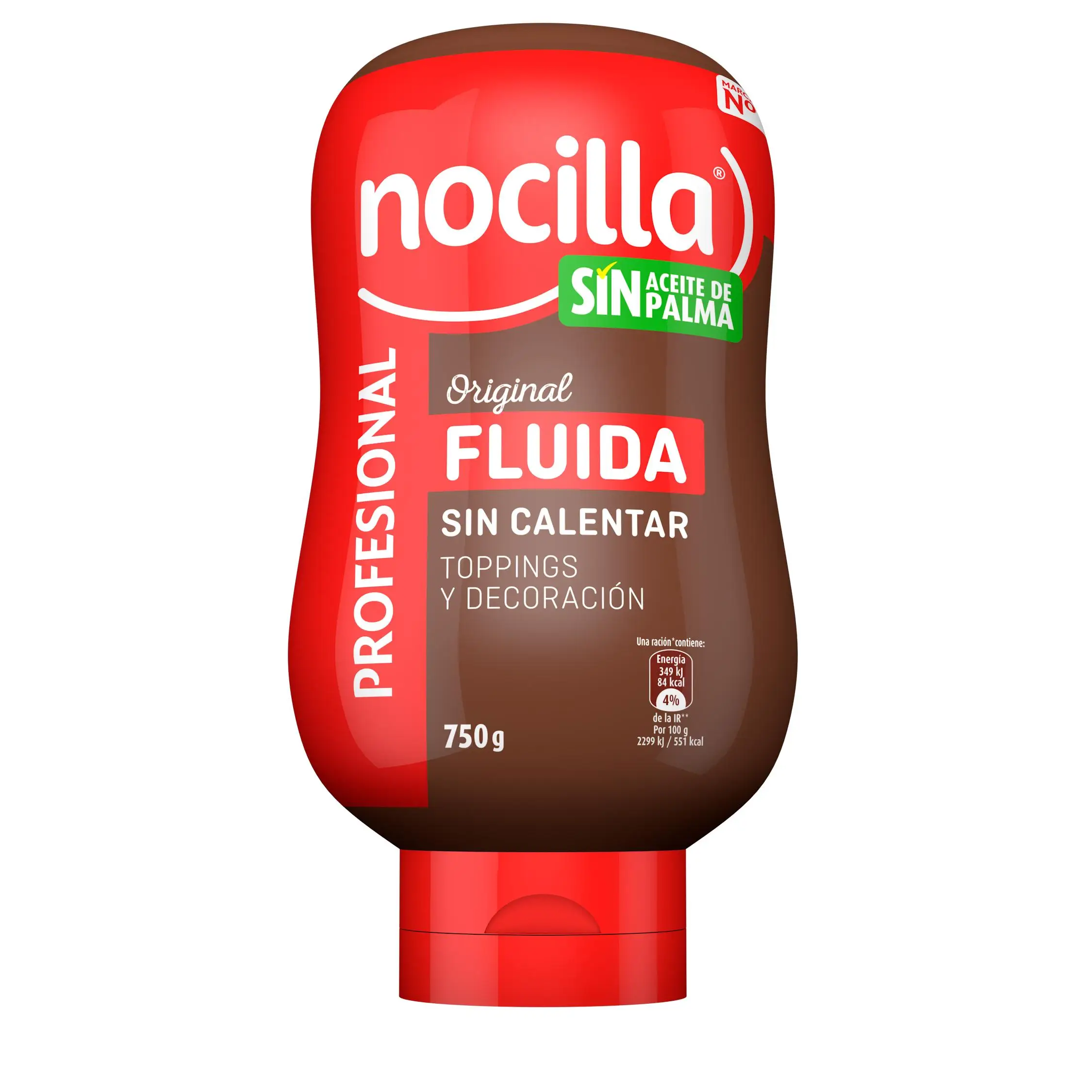 Nocilla Fluida Sin Aceite de Palma - Crema de Cacao - Envase 750g