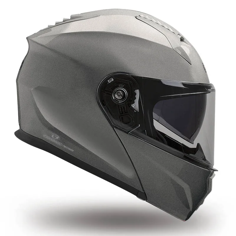 Garibaldi G100 Modular Motorcycle Helmet in Matte Anthracite, made of durable polycarbonate, featuring double P/J certification, anti-fog visor with Pinlock, removable hypoallergenic interior, and ECE 22.06 approval for optimal safety. #3