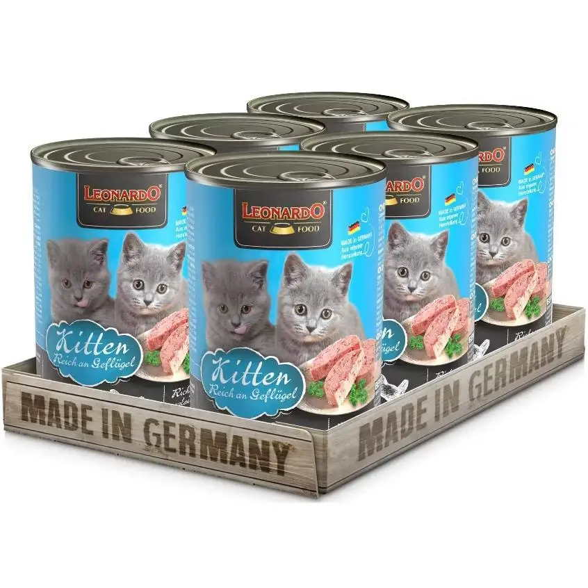 Pack 6X400 Gr - Leonardo Lata Kitten Rico en Pollo para Gatitos