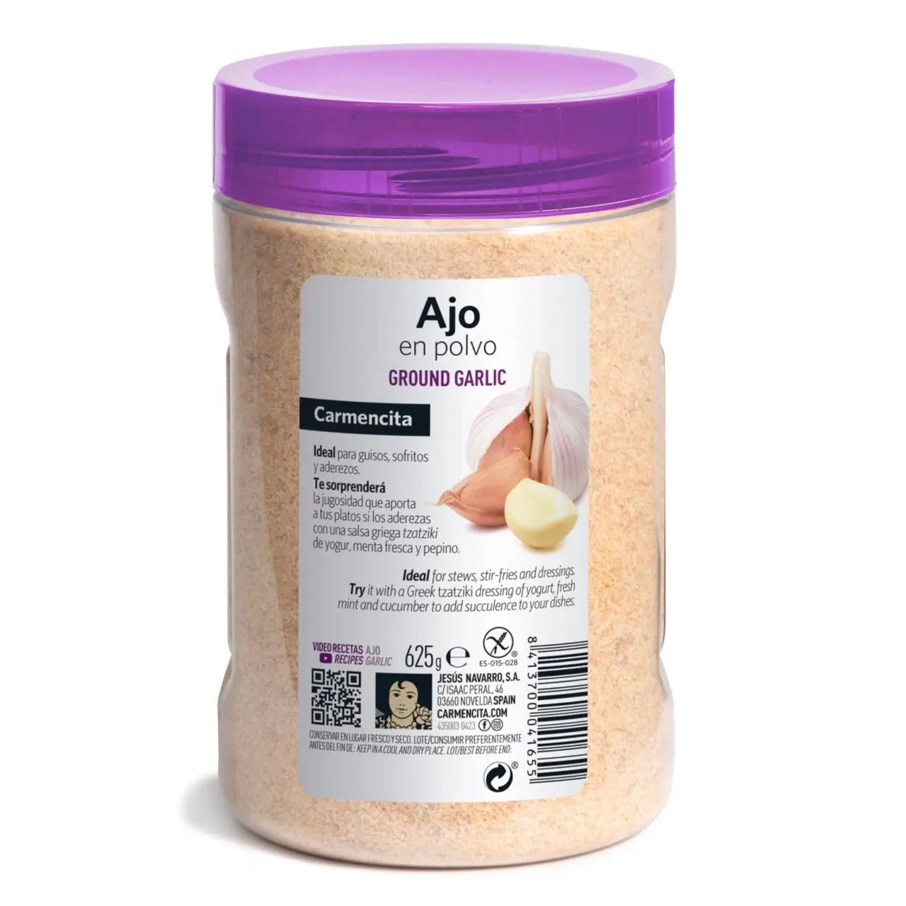 Garlic powder bottle 625 grs.