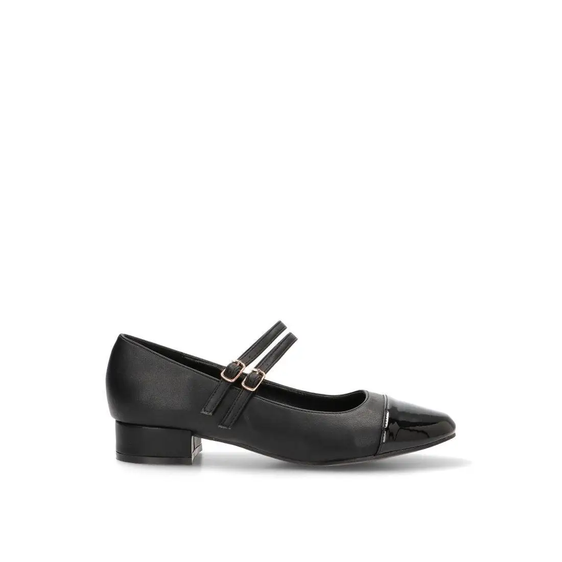 MOCASINES DOBLE HEBILLA THALIA 63306 ETIKA, MUJER NEGRO