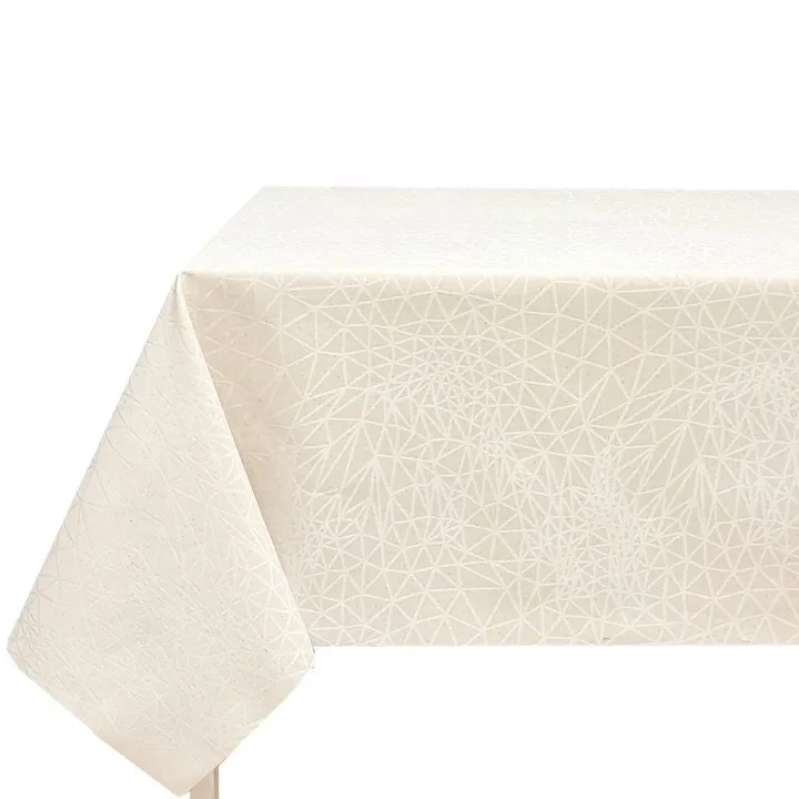 Jacquard Cloth Tablecloth, Washable and Waterproof Tablecloth, rectangular Table Cloth, Home Indoor and Outdoor, Easy to Clean, Elegant Modern Style, Beige, Light Beige, DY00013 Babel 46/47