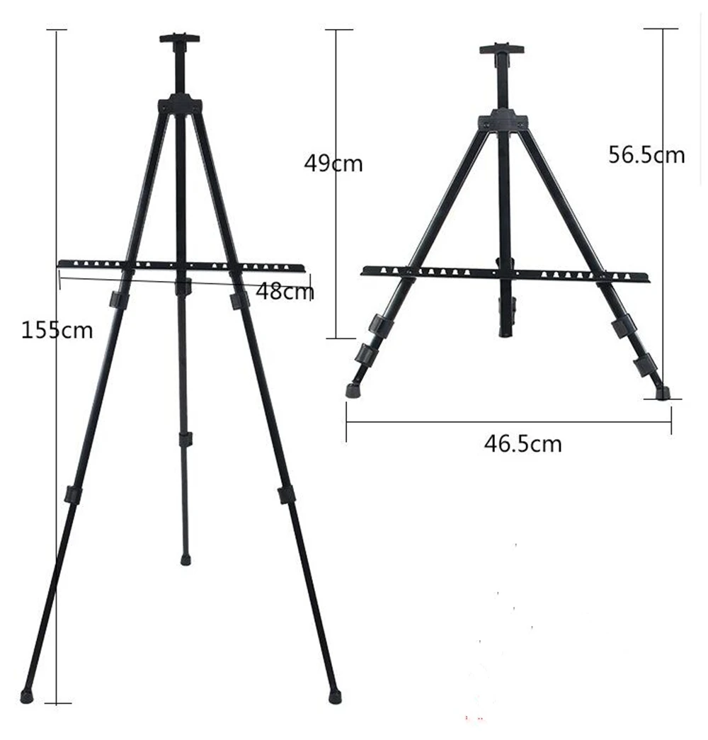 Adjustable Portable Metal Travel Easel, Thick metal Alloy Tackle for Art Drawing