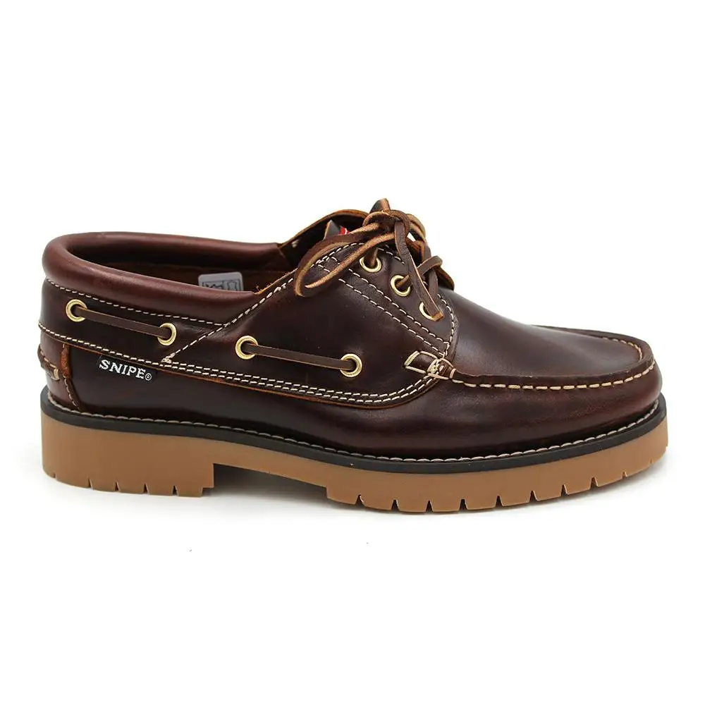 Snipe 21201 Zapato náutico de hombre con cordones, hecho en españa con piel natural con suela de goma. para caballero