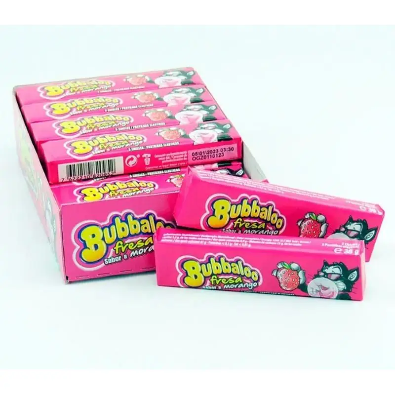 Chicle BUBBALOO - SABOR FRESA - CAJA 38gr x 18 UNIDADES