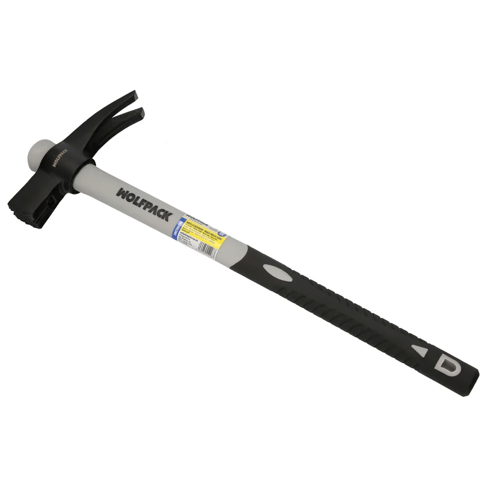 Martillo de encofrado magnético de fibra de vidrio con mango de fibra de vidrio con empuñadura antideslizante. 700 gramos 50 centímetros.
