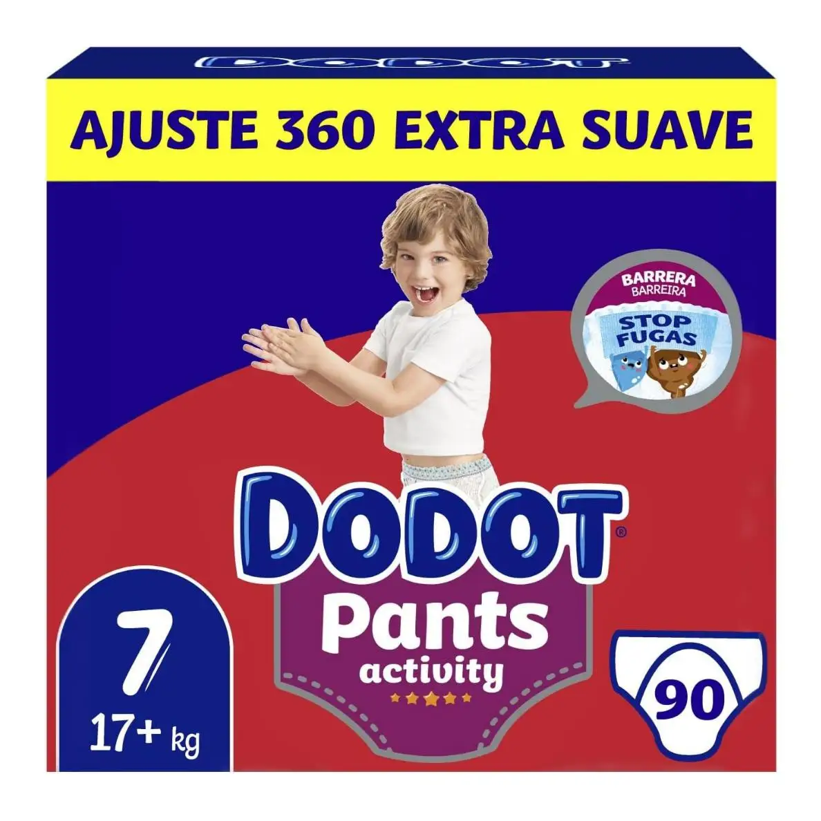 90 nappies Dodot Pants Activity size 7 nappy panty 17kg + monthly Pack barrier STOP leakage help prevent rear leakage