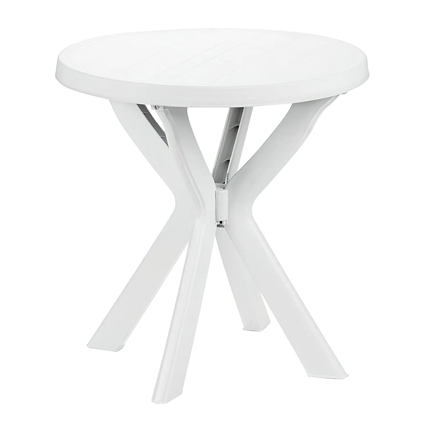 Ipae-Progarden Mesa de Resina Blanca Redonda Ø 70 X 72 Cm - Ideal para Jardín, Playa, Terraza, Patio y Balcón