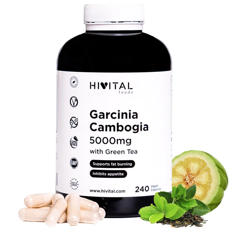 Garcinia Cambogia 5000 mg. 240 cápsulas veganas para 4 meses. Hivital