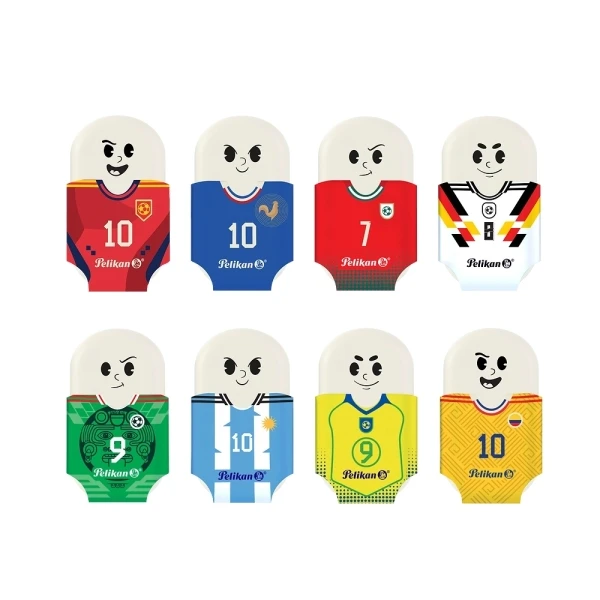Pelikan squeezy sports goma de borrar - tematica de la copa mundial de la fifa 2026 - colores surtidos (16 uds)