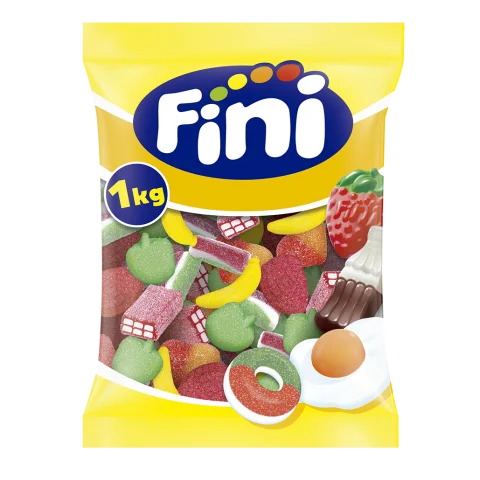 Assorted sugar jelly beans PARTY MIX FINI 1KG.